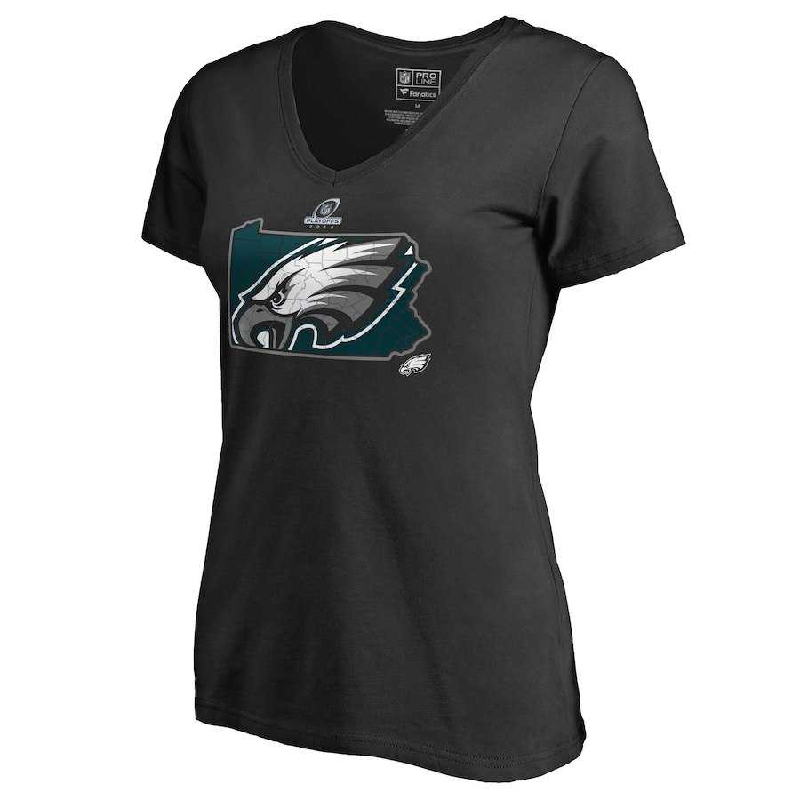 Women Eagles Black 2018 NFL Playoffs T-Shirt,We sell and wholesale Women Eagles Black 2018 NFL Playoffs T-Shirt on line form chian!